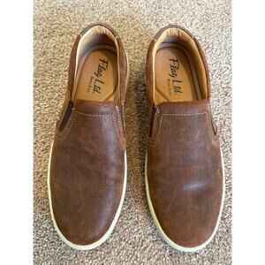 Flag LTD Napa Glove, Oxford, Brown Leather Shoes Slip On Sneakers Men 8